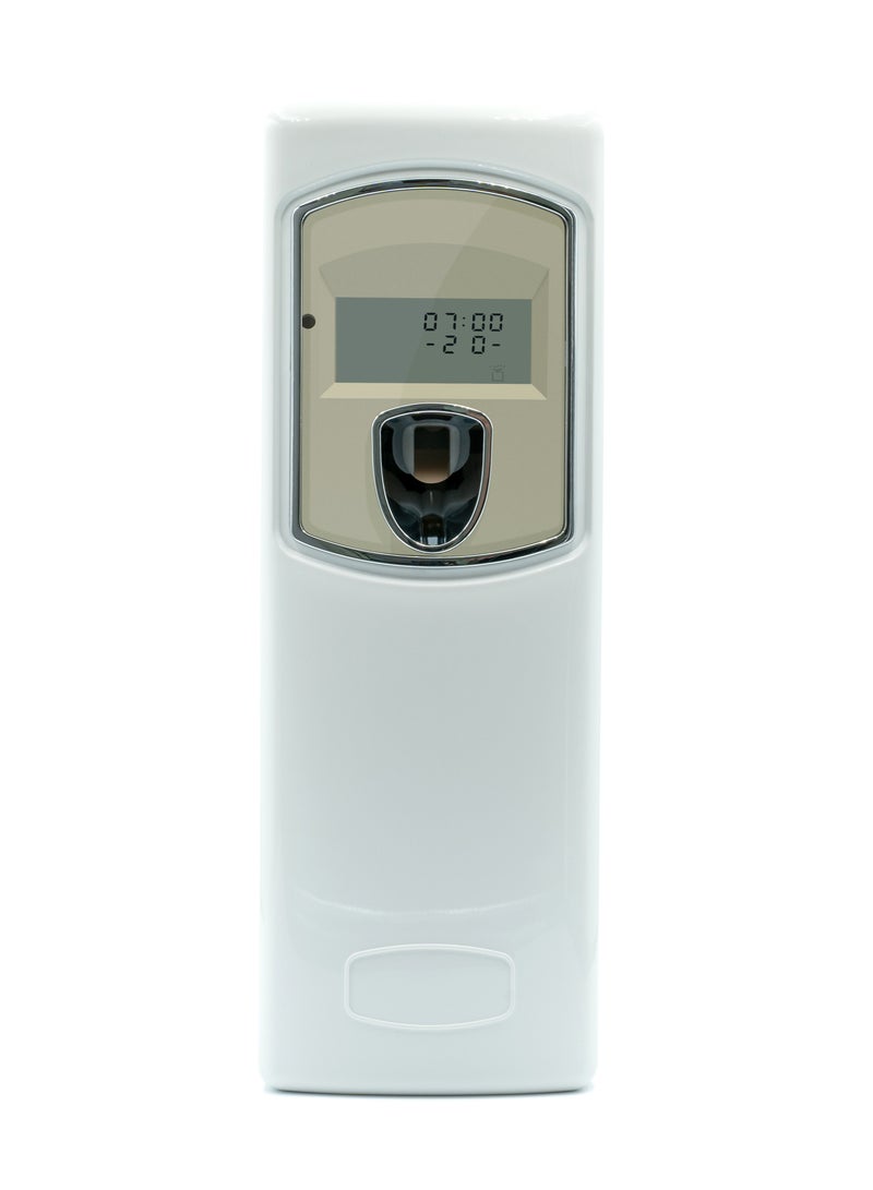 Dr Scent Automatic Air Freshener Wall Mount Dispenser LCD Auto Aerosol Spray Dispenser for Indoors (White) - Image 1