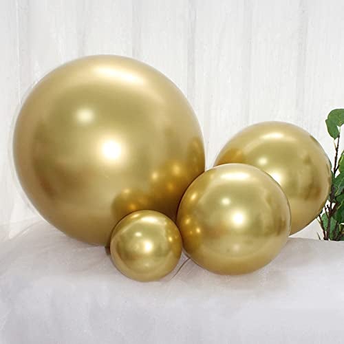 DECGOL 100pcs Metallic Gold Balloons Different Sizes 18 inch +12 inch +10 inch +5 inch Chrome Gold Balloon Gold Latex Balloons for Halloween Christmas Thanksgiving Birthday Party Graduation Baby Shower - Image 5