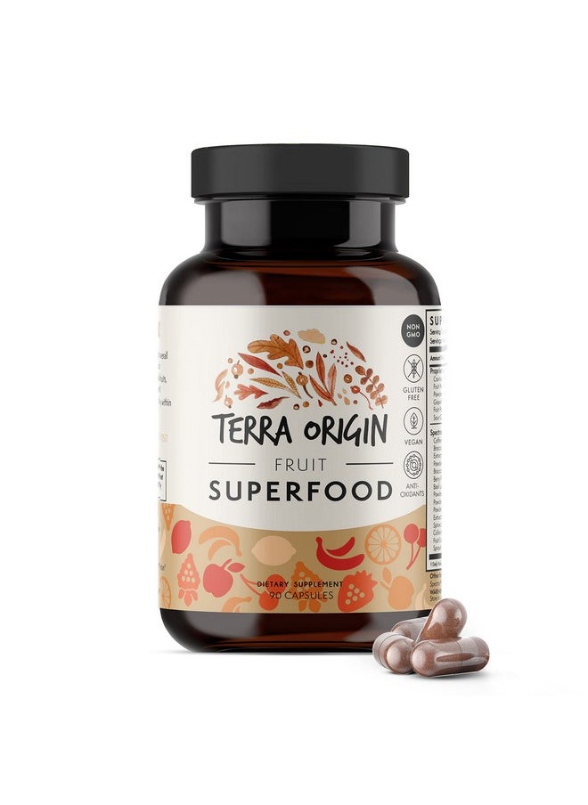 Terra Origin - Fruit Superfood Capsules ; 90 Capsules With Spectra® Antioxidant Blend. 100% Plant Based Whole Nutrient Rich - Image 1