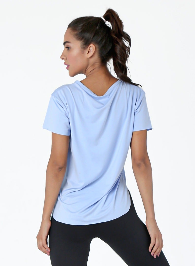 Doe Women Basic Lightweight Workout Casual Short Essentials Sleeved Dry Fit T Shirt - Image 3