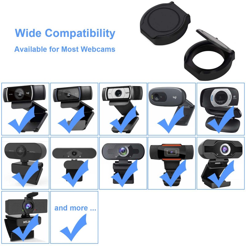 JCWINY 2 Pack Universal Webcam Cover, Desktop Computer External Webcam Lens Covers Shutter Cap Hood, Streaming Web Camera Privacy Cover Clip Compatible with Logitech HD Pro Webcams C270/C615/C920/C930e/C922X - Image 4