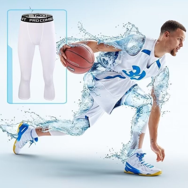 Sports Basketball Tight Pants Cropped American Pants For Men And Women Sweat-Wicking Riding Sports Training Compression Quick-Drying Leggings - Image 3