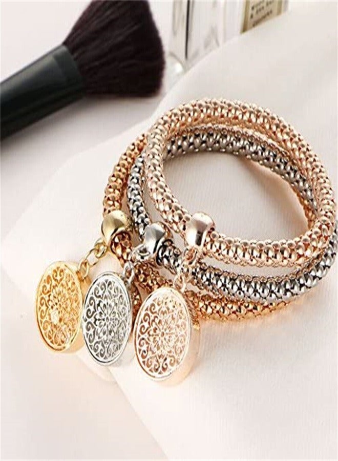 ORiTi Charm Women Bracelet Silver Rose Gold Rhinestone Bangle Jewellery Set  - Image 3