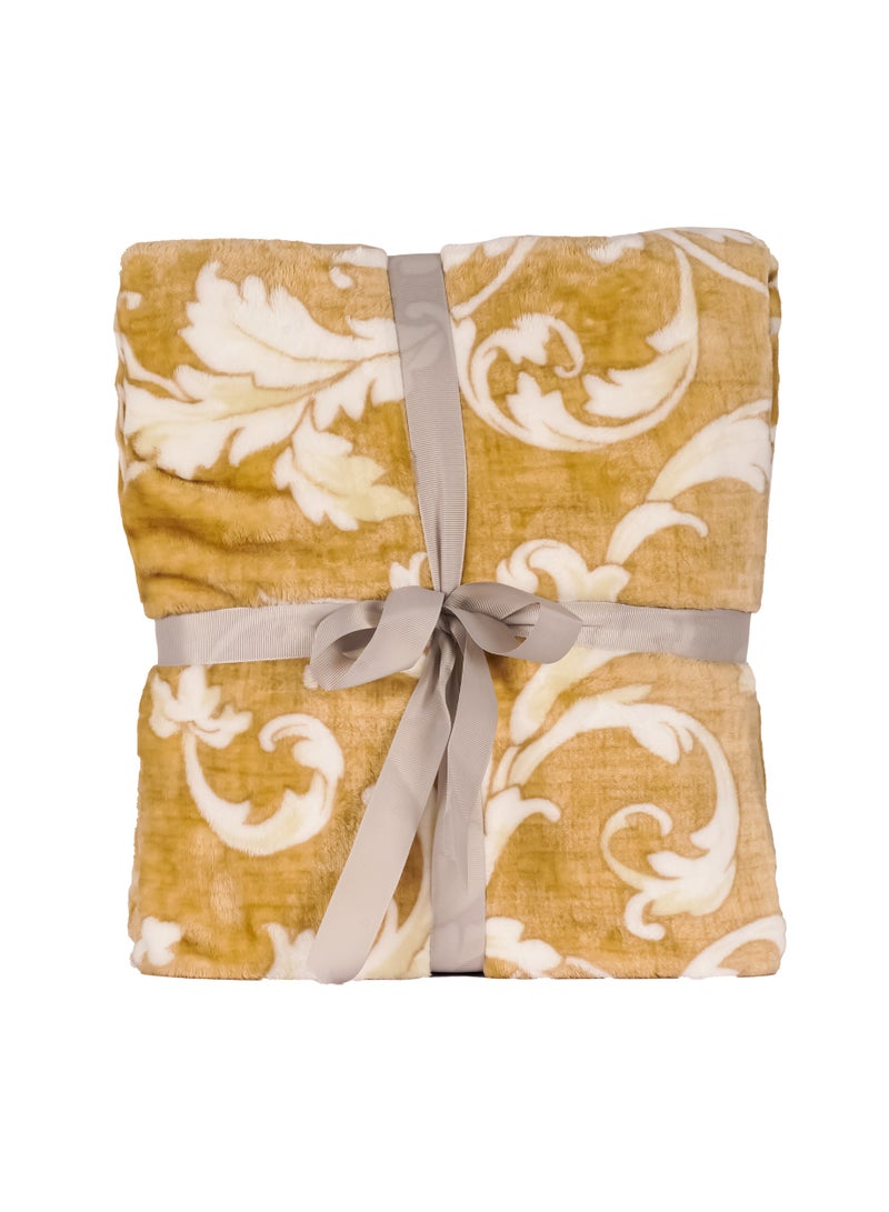ELEGA DECOR Flannel Blanket – Double (200x220 cm) – Damask Print | Ultra-Soft, Premium Quality Brushed Polyester - Image 4