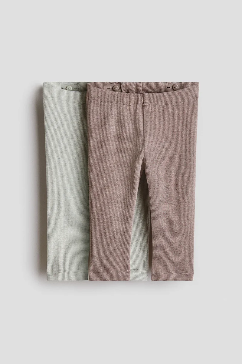 H&M 2-pack ribbed cotton leggings