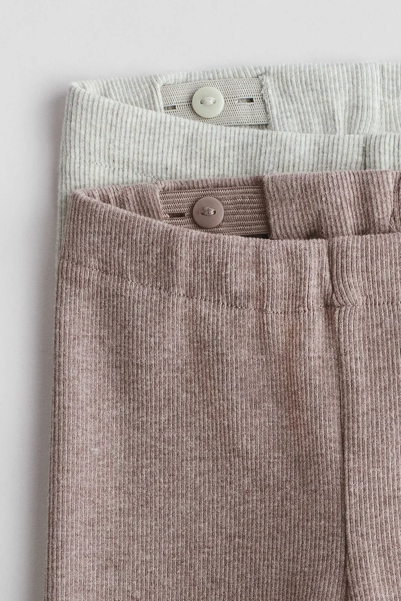 H&M 2-pack ribbed cotton leggings
