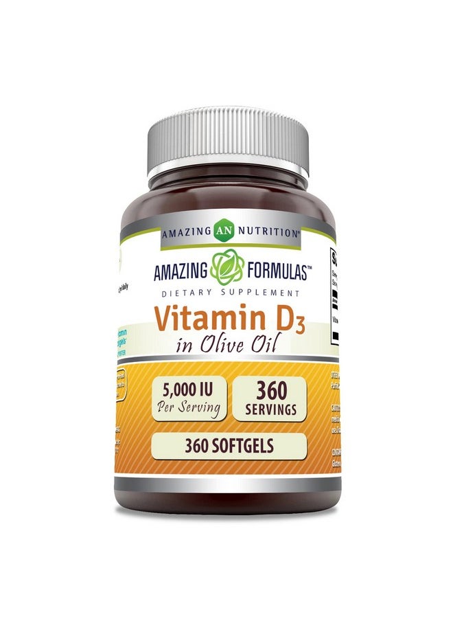 Amazing Formulas  Vitamin D3 in Olive Oil  Supplement | 5000  IU Per Serving | 360 Softgels | Non-GMO | Gluten Free | Made in USA - pzsku/Z341E1A9B111FBAFEEE41Z/45/_/1739882060/286d5cbd-a521-4f51-8ee4-e45048018615