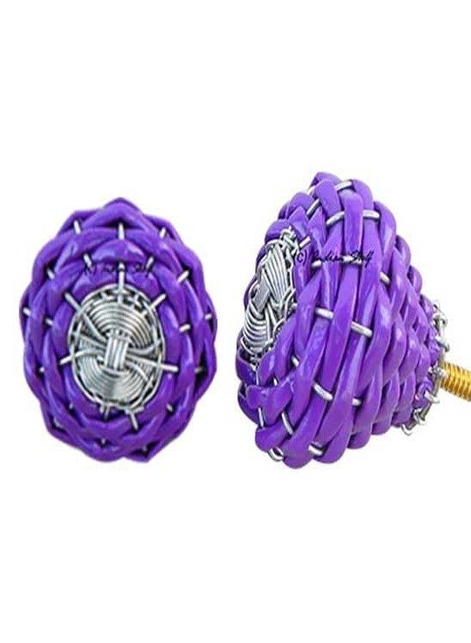 Indian-Shelf Pack of 2 Kids Purple Wardrobe Drawer Knobs Aluminum Wire Farmhouse Wardrobe Knobs - Image 1