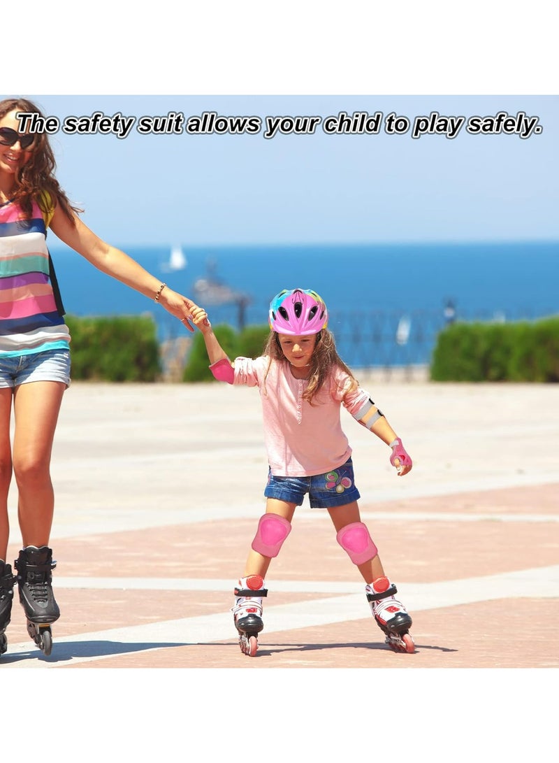 CMGTYYD Kids Bike Helmet， Toddler Helmet Safety Set,Adjustable Toddler Helmet With Knee Elbow Pads Wrist Guards Sports Protective Gear Set for Bike Bicycle Skateboard Scooter, Girls And Boys Aged 2-10 - Image 3