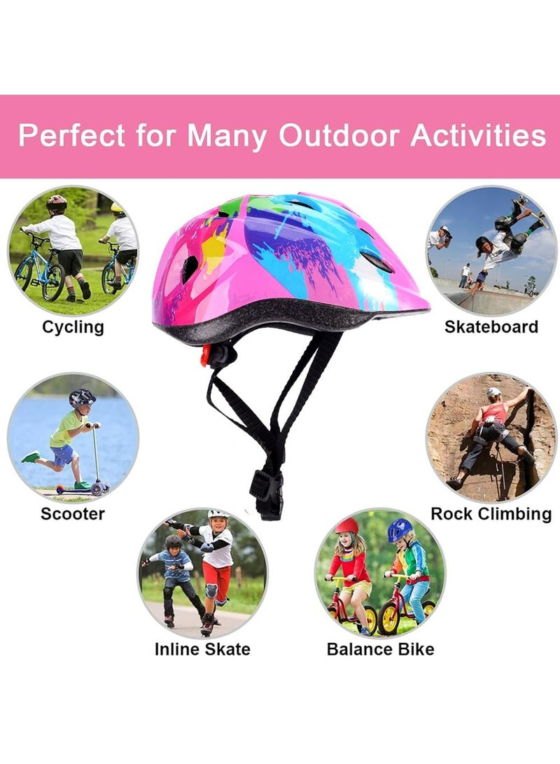 CMGTYYD Kids Bike Helmet， Toddler Helmet Safety Set,Adjustable Toddler Helmet With Knee Elbow Pads Wrist Guards Sports Protective Gear Set for Bike Bicycle Skateboard Scooter, Girls And Boys Aged 2-10 - Image 2