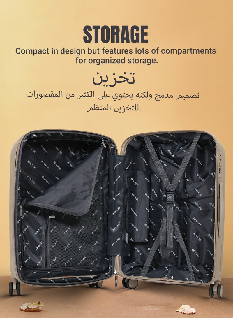 STARLIFE Luggage Set 3 Pieces PP Hard Side Bag 360 Degree Spinner Wheels Trolley Luggage Set With TSA Lock 20/24/28 Inches - Image 4