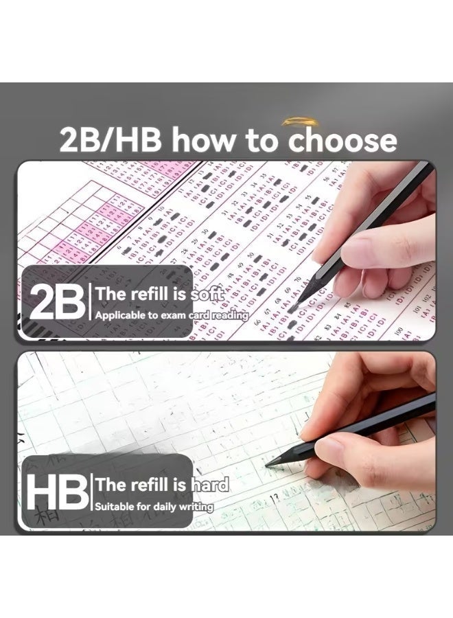 TrueColor Premium HB Black Wood Pencil Hexagonal Black Non-Toxic Student Exam Special Not Easy to Break HB Writing Pencil Card Marking Pencil 10pcs - Image 5