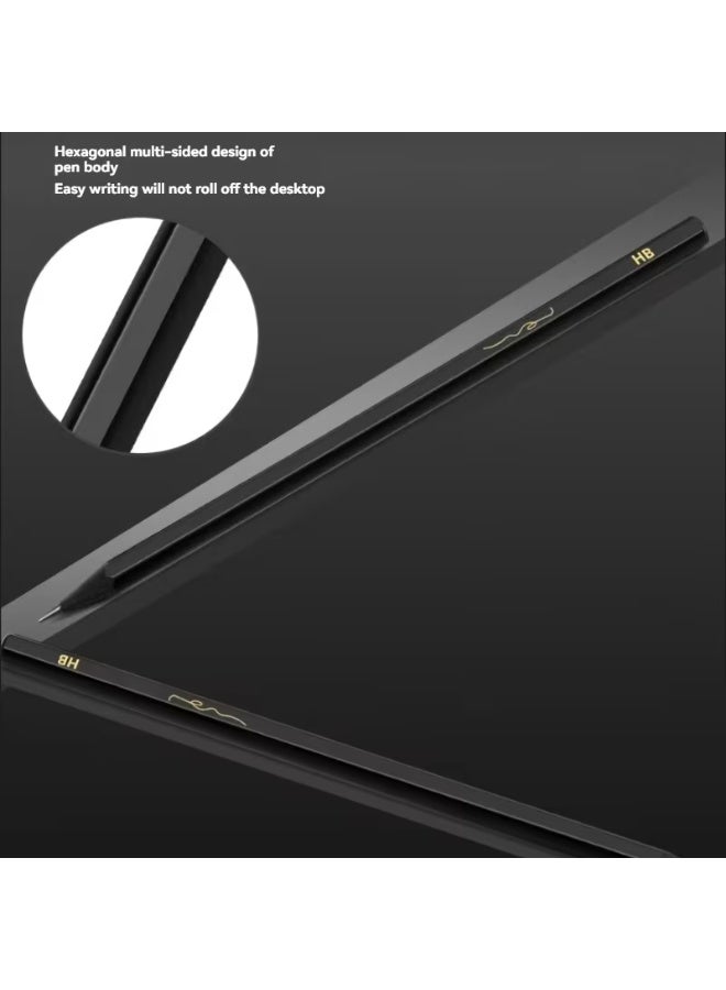 TrueColor Premium HB Black Wood Pencil Hexagonal Black Non-Toxic Student Exam Special Not Easy to Break HB Writing Pencil Card Marking Pencil 10pcs - Image 2