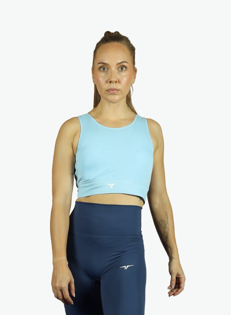 THUGFIT BlazeCraze Compression Sports Bra - Blue - Image 4