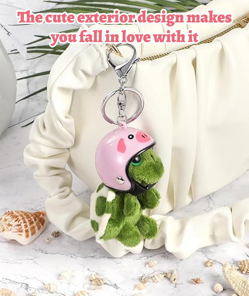 BdelrinQue Plush Keychain, Cute Turtle Keyring with Detachable Helmet, Soft Stuffed Animal Keychain for Women and Girls, 8x4.5cm Bag and Car Accessory - Image 5
