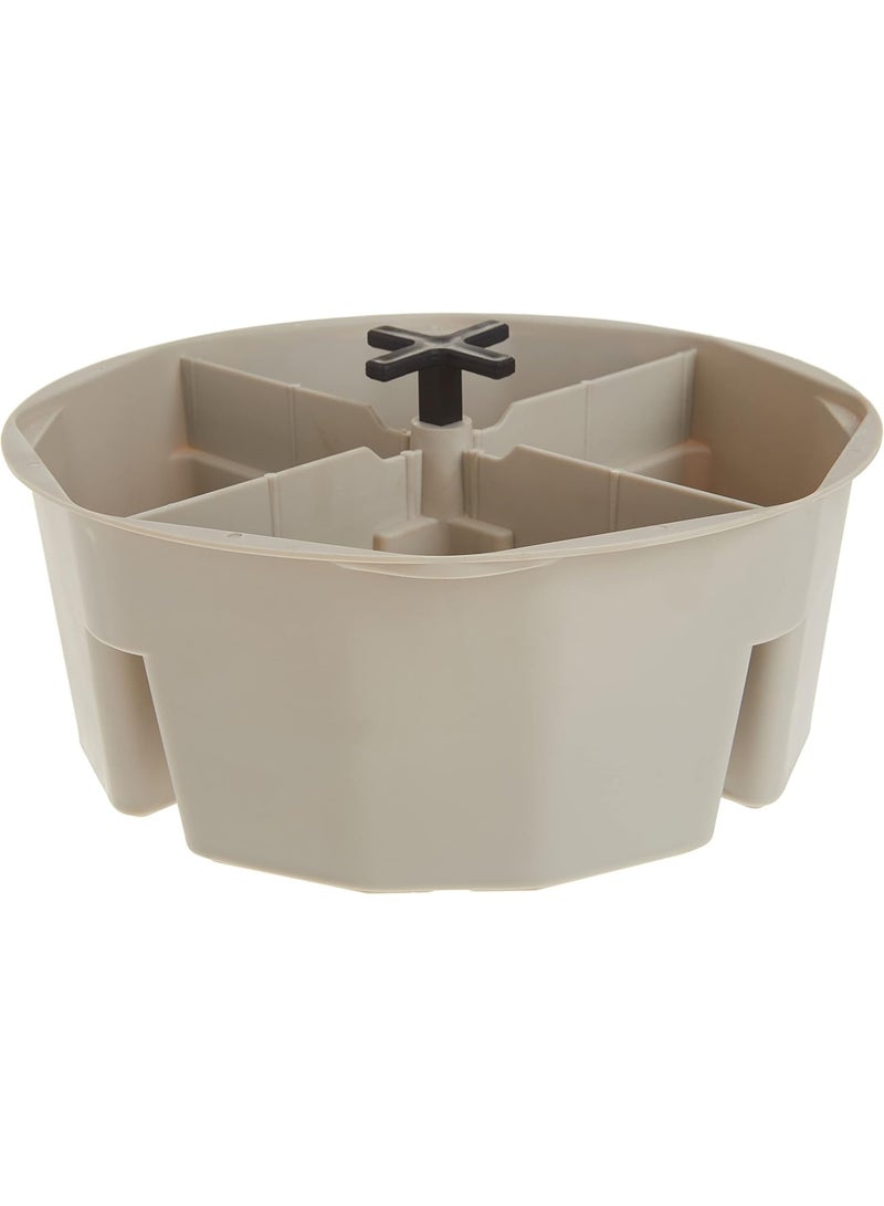 Custom Leathercraft Custom Leathercraft1154 4-Inch High, Full-Round Bucket Tray,Cream White  - Image 1