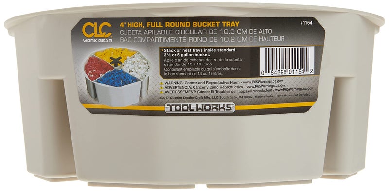 Custom Leathercraft1154 4-Inch High, Full-Round Bucket Tray,Cream White - Image 5