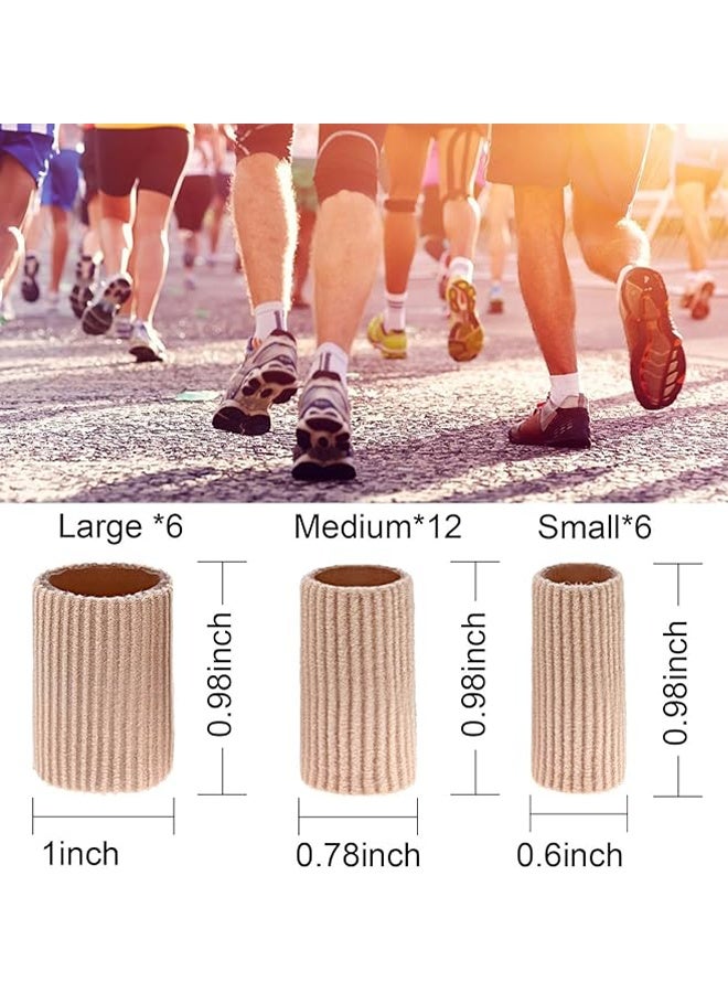 Generic 24-Pieces Toe Protection Tubes, Toe Spacers for Bunion Blisters, Relief Friction Pain and More, Cushions Corns Blisters Calluses Toes and Fingers 3 Size S, M, L  - Image 2