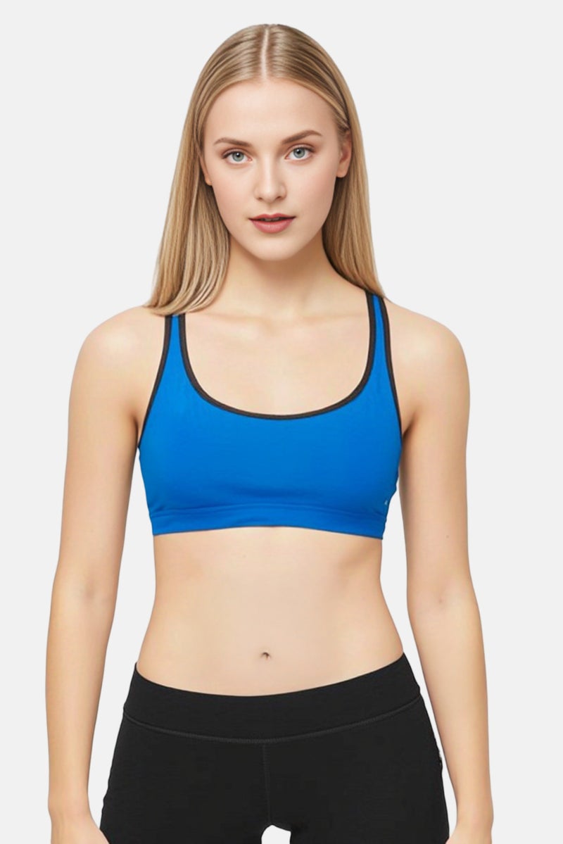 Reebok Women Non Padded Training Sport Bra, Blue - Image 1