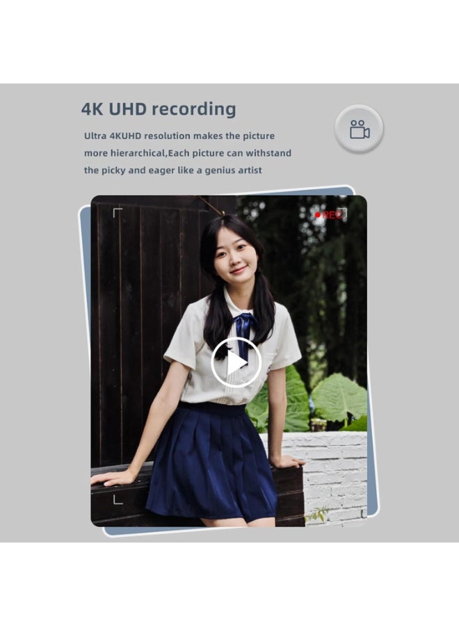 AIWANTO 4K Digital Camera for Teens & Students – 48MP Portable Camcorder with 2.8" IPS Screen, Image Stabilization, 16x Zoom, Autofocus, Flash, Includes Strap, Charging Cable & 32GB SD - Image 4