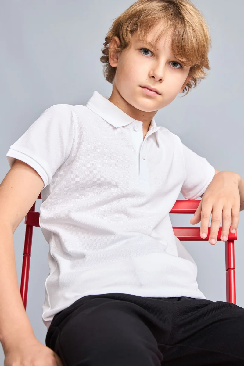 ديفاكتو Boy Regular Fit Basic Pique Polo T-Shirt