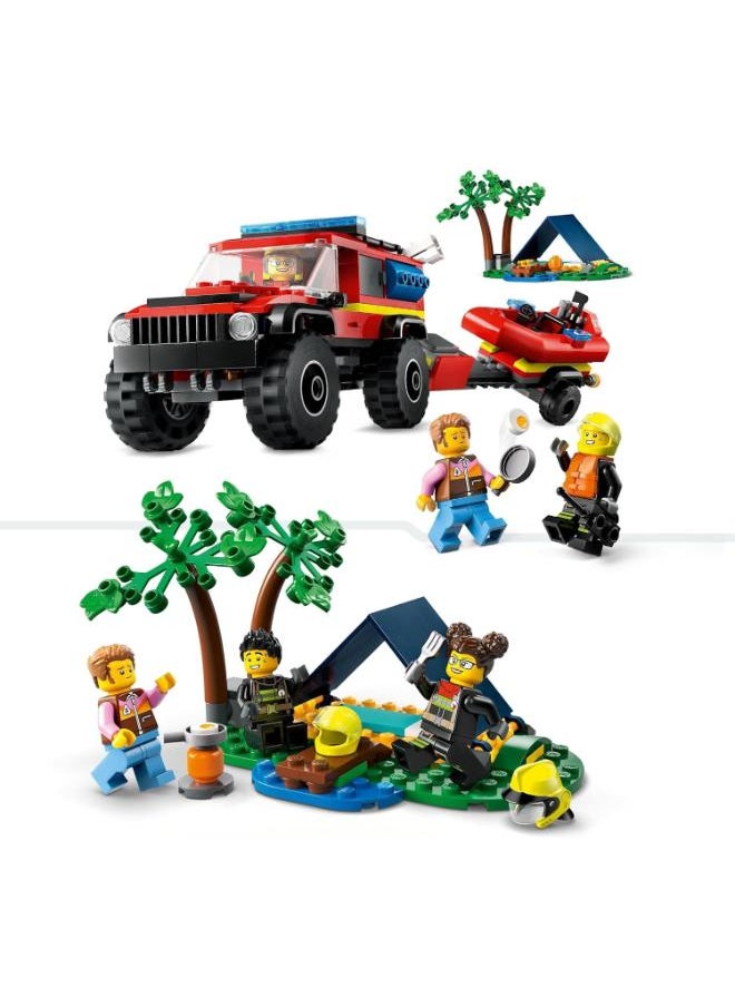 LEGO 60412 4X4 Fire Truck With Rescue Boat Building Set  - Image 3