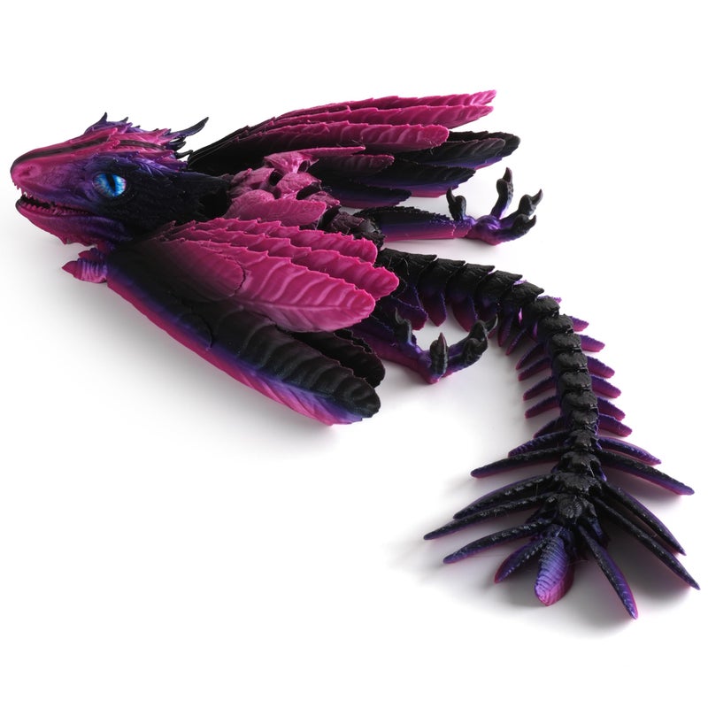 Guwewu Feathered Wyvern Dragon 3D Printed Articulated Fidget Dragon Desktop Pet Noctyra - Image 3