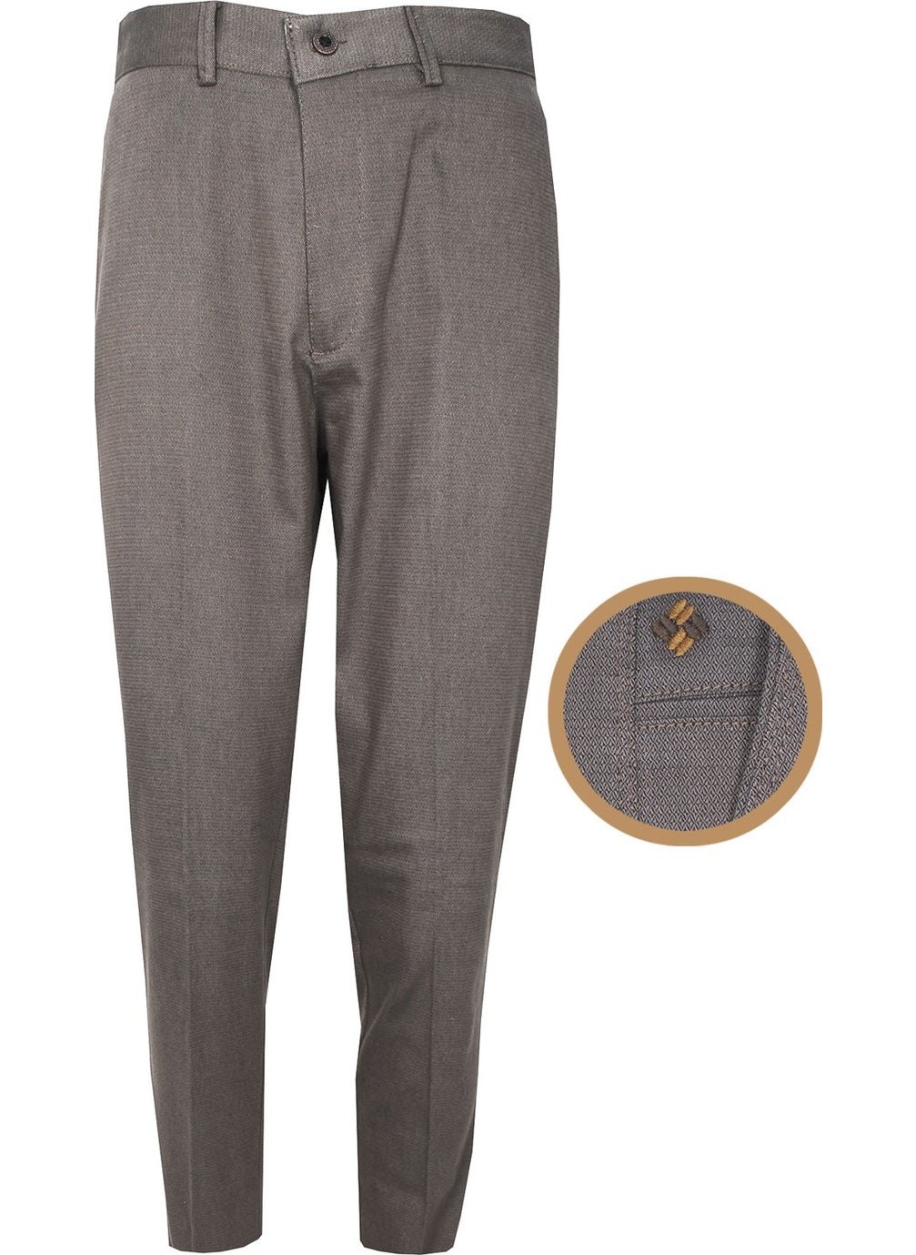 Varetta - Men's Ecru Classic Cut Linen Trousers - Image 1