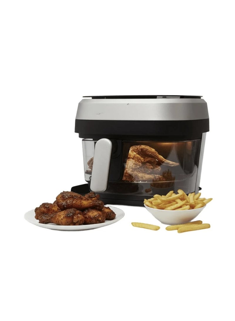 DENOX Smart Electric Air Fryer Transparent Tray Multifunctional Cooker with Turbo Air Circulation, Digital Touch Panel, and Oil-Free Cooking 6 Liter - Image 5