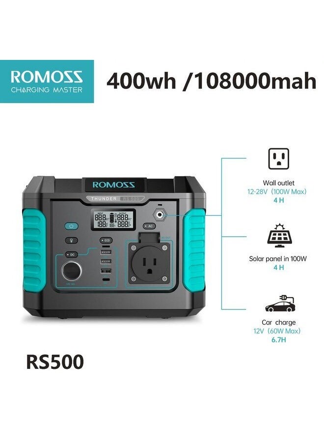 ROMOSS - Portable Power Station 500 W (Point 1000 W), Large Universal Battery Energy, 108,000 mAh (400 Wh), Output 220 V/110 V AC and Fast Charge, DC USB/Type-C, Large Capacity - Image 1