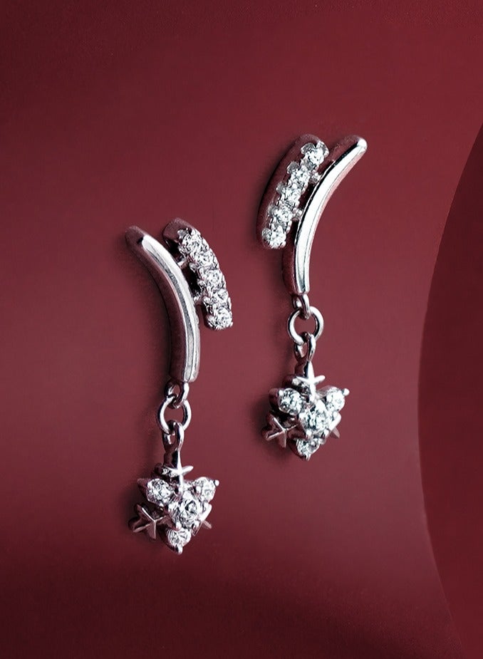 AWNL Sleigh Snowflake Drop Earrings for Women, S925 Sterling Silver with 18K White Gold Plated Gift for Wife Girlfriend - Image 2