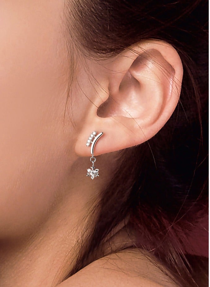 AWNL Sleigh Snowflake Drop Earrings for Women, S925 Sterling Silver with 18K White Gold Plated Gift for Wife Girlfriend - Image 3