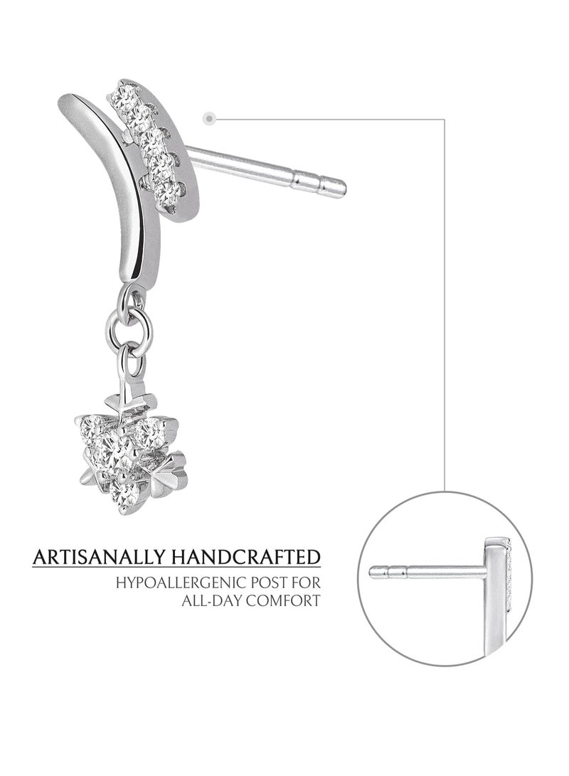 AWNL Sleigh Snowflake Drop Earrings for Women, S925 Sterling Silver with 18K White Gold Plated Gift for Wife Girlfriend - Image 5