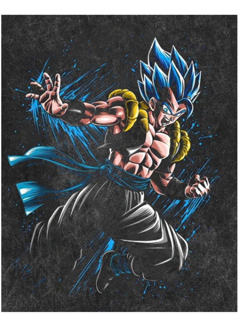 Washed Retro T-shirt Street Hip Hop Anime Dragon Ball Cartoon Print Casual Cotton Summer Short Sleeve - Image 3