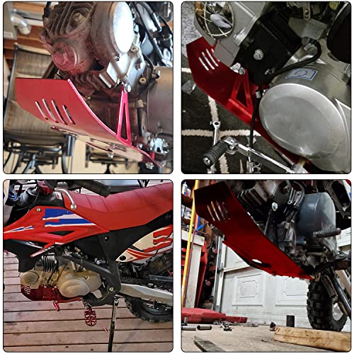 GREHUA Aluminum Pit Bike Engine Skid Plate for SSR110 SSR125 XR50 XR70 CRF50 CXR50 Coolster Apollo Lifan YX KLX GMX NSD Vitacci XPro FX Thumpstar Kymco TaoTao DB17 50cc 110cc 125cc Dirtbike Parts Red - Image 2