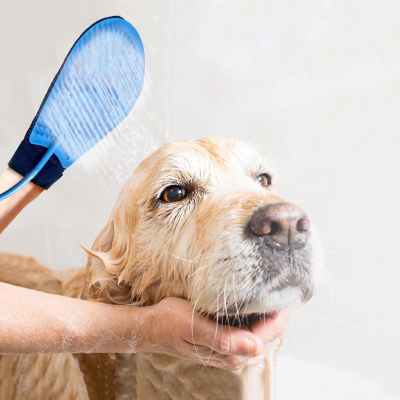 Clefairy Pet Washing Gloves 2 in 1 Brushes Pet Grooming Bathing Showerhead Silicone Pet Grooming Washing Gloves with Soft and Efficient - Image 1