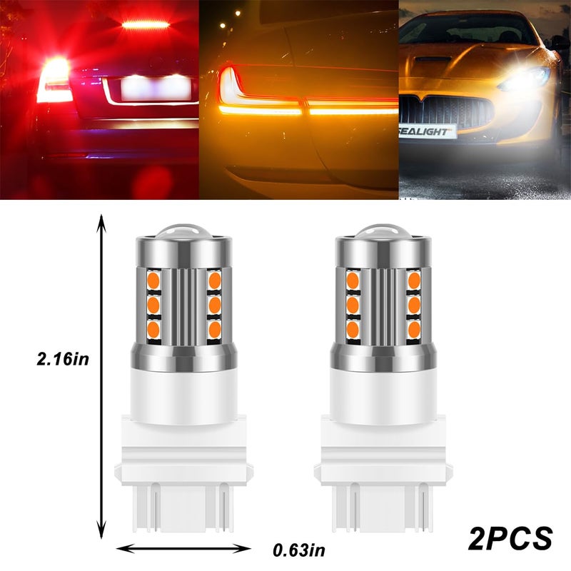 Mandark 3157 T25 LED Car Turn Signal Bulbs, 2PCS Super Bright Automotive Front Rear Blinker Light, Brighter Vehicle Marker Parking Lighting Accessories, Universal for SUV Sedan Truck (White) - Image 2