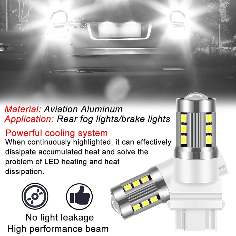 Mandark 3157 T25 LED Car Turn Signal Bulbs, 2PCS Super Bright Automotive Front Rear Blinker Light, Brighter Vehicle Marker Parking Lighting Accessories, Universal for SUV Sedan Truck (White) - Image 3