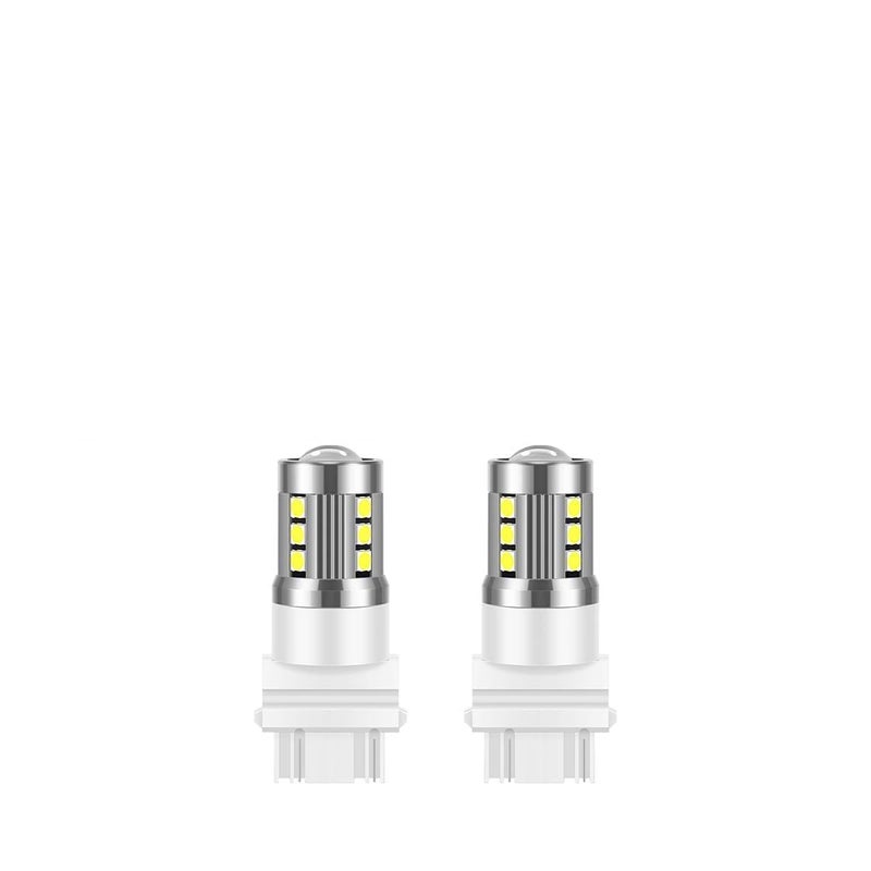 Mandark 3157 T25 LED Car Turn Signal Bulbs, 2PCS Super Bright Automotive Front Rear Blinker Light, Brighter Vehicle Marker Parking Lighting Accessories, Universal for SUV Sedan Truck (White) - Image 1