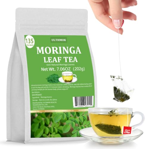 ULTHMOK Premium Moringa Tea,135 Tea Bags/7.15OZ,100% Pure Moringa Leaves,Natural & No Additives. - Image 1