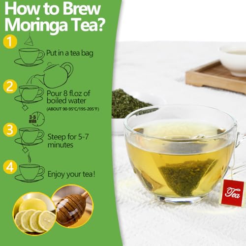 ULTHMOK Premium Moringa Tea,135 Tea Bags/7.15OZ,100% Pure Moringa Leaves,Natural & No Additives. - Image 4