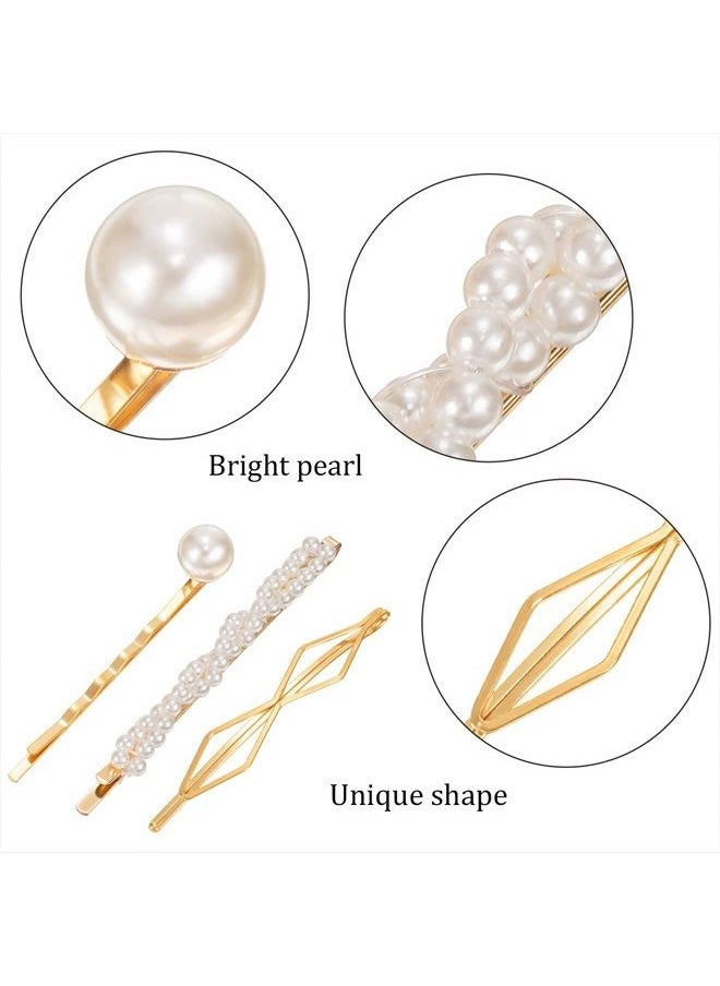 Yaomiao - 17 Pieces Gold Hair Pins Set Geometric Hair Clips Bobby Pin Hair Barrettes Metal Gold Decorative Hair Styling Jewelry Hair Clamps Accessories for Girl Women Wedding Parties - Image 1