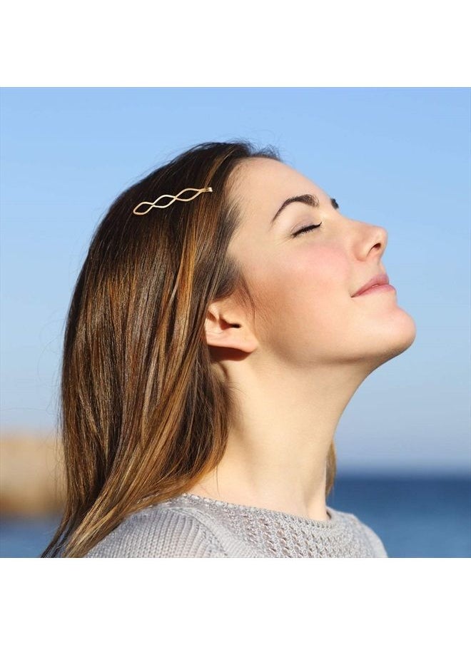 Yaomiao - 17 Pieces Gold Hair Pins Set Geometric Hair Clips Bobby Pin Hair Barrettes Metal Gold Decorative Hair Styling Jewelry Hair Clamps Accessories for Girl Women Wedding Parties - Image 1