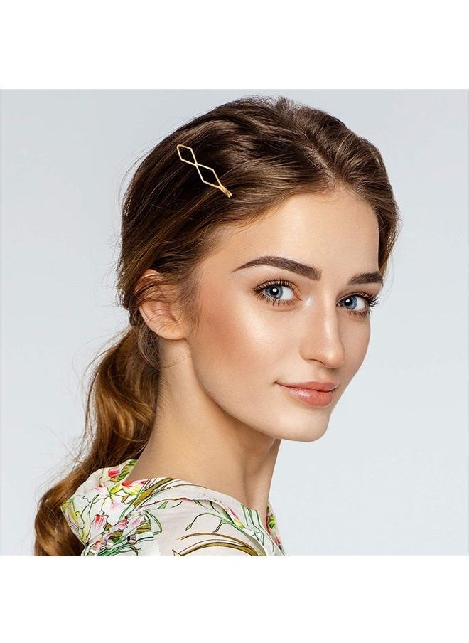 Yaomiao - 17 Pieces Gold Hair Pins Set Geometric Hair Clips Bobby Pin Hair Barrettes Metal Gold Decorative Hair Styling Jewelry Hair Clamps Accessories for Girl Women Wedding Parties - Image 1
