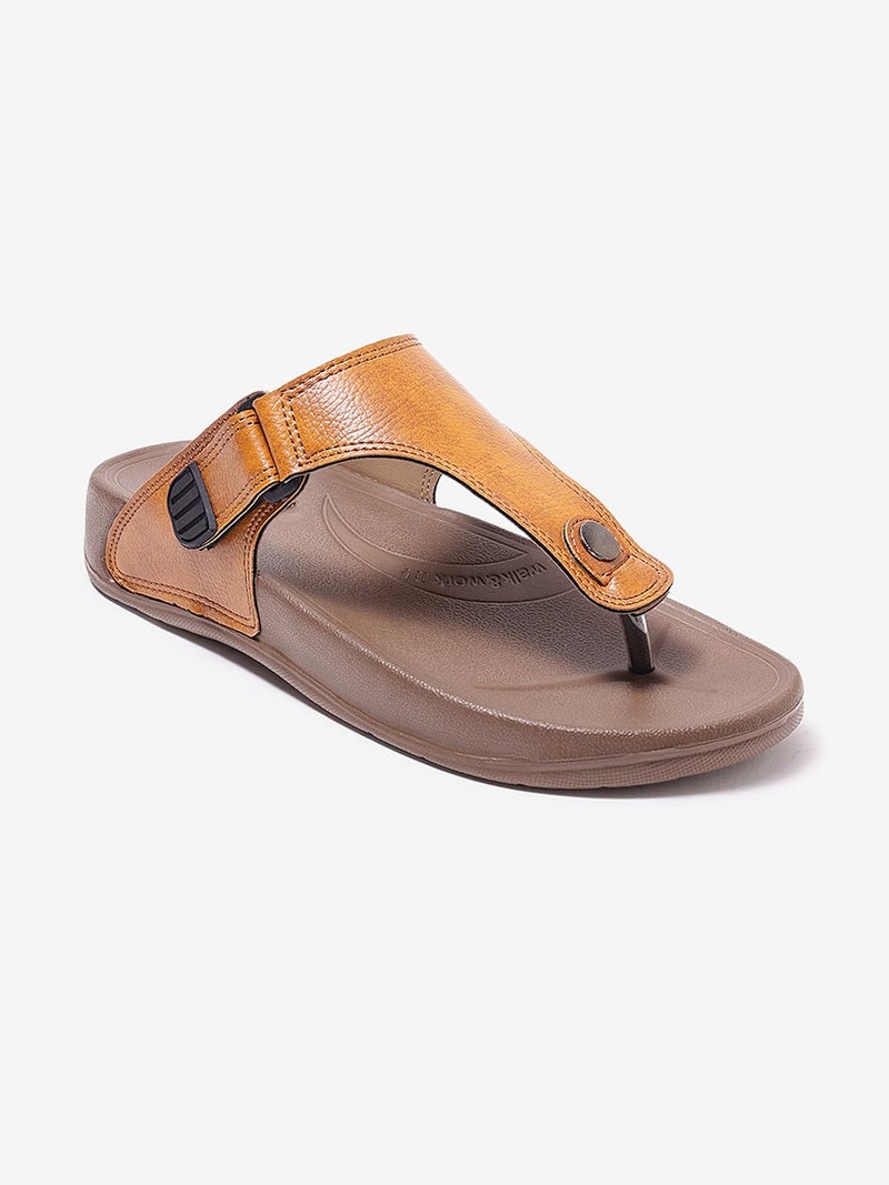 WELCOME Soft Men's Slippers with Cushion FootBed for Adult | Comfortable & Light Weight | Stylish & Anti-Skid | Waterproof & Regular Flip Flops for Gents/Boys, M-GLF-21-TOBACCO_8 - Image 3