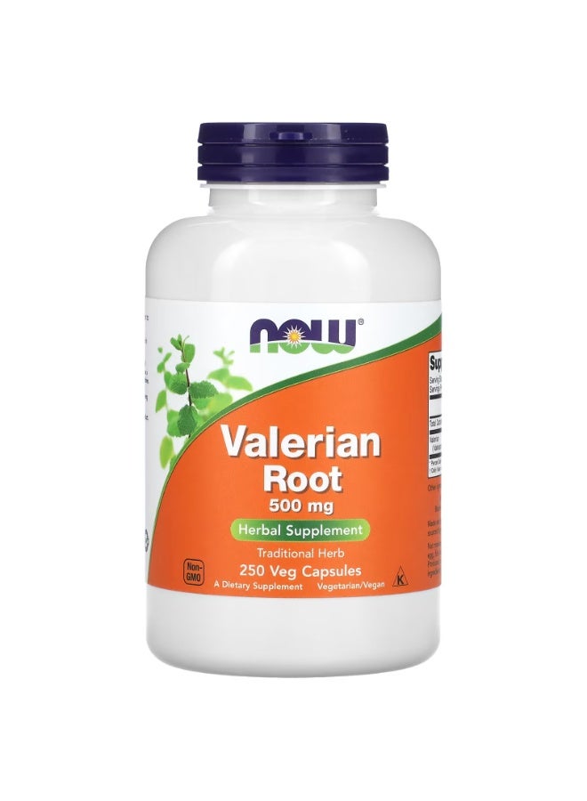 now Valerian Root, 500 mg, 250 Veg Capsules - Image 1