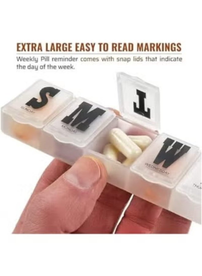 7 Day Weekly Pill Organizer, Medicine Storage Box, Travel-Friendly Daily Pill Organizer for Medicine Supplements - Image 3