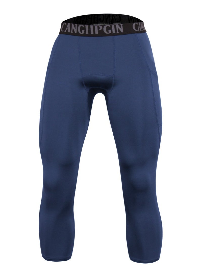 CANGHPGIN Men Quick Dry Breathable Sports Pant Blue - Image 1