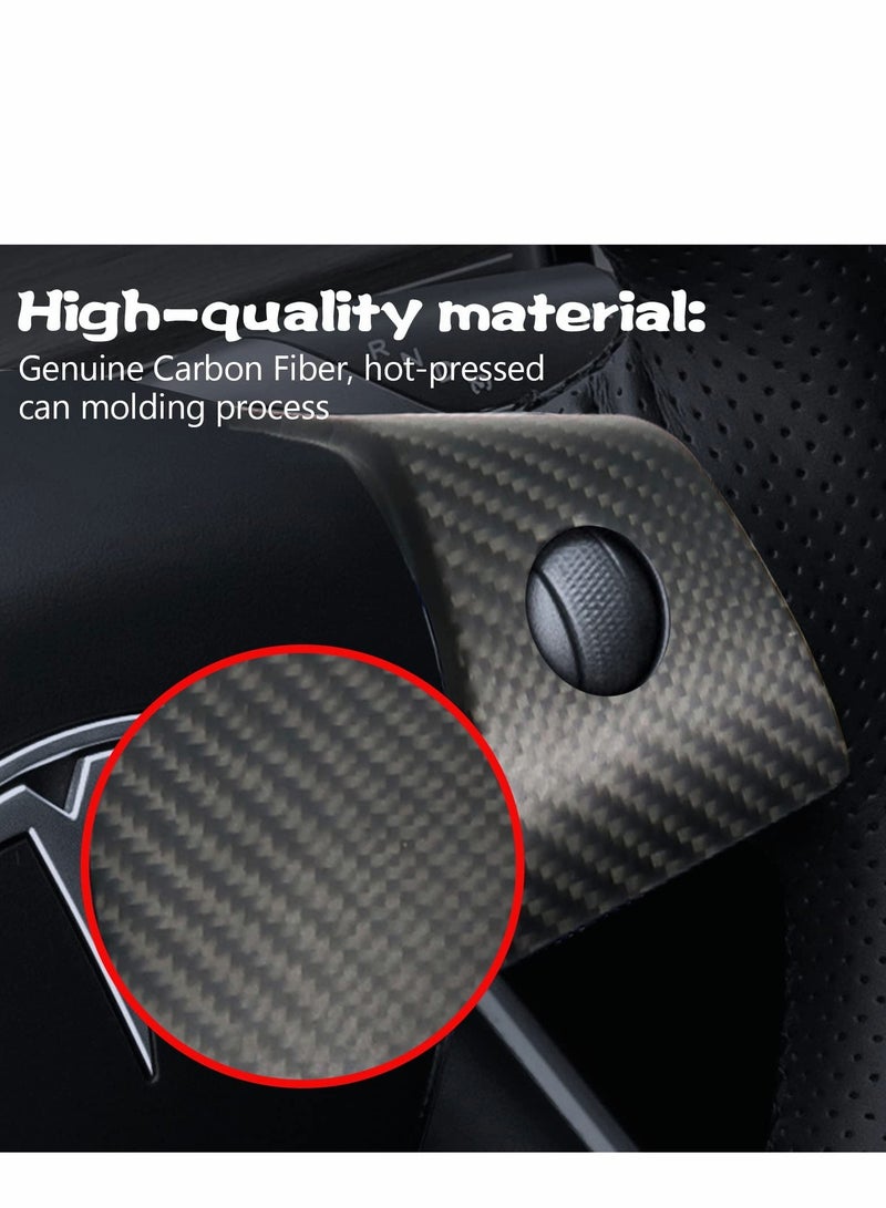 Excefore 3 Pcs Dry Carbon Fiber Steering Wheel Trim Fit - Image 3