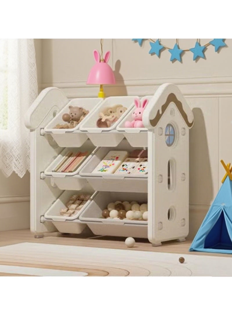 Deluxe Multi-Box Toy Organizer，Large Capacity Storage Unit，Children's Toy Organizer, Playroom Display Unit (Combination Two, White) - Image 5